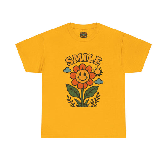 Smile With The Flowers T-Shirt | Floral Typography Tee