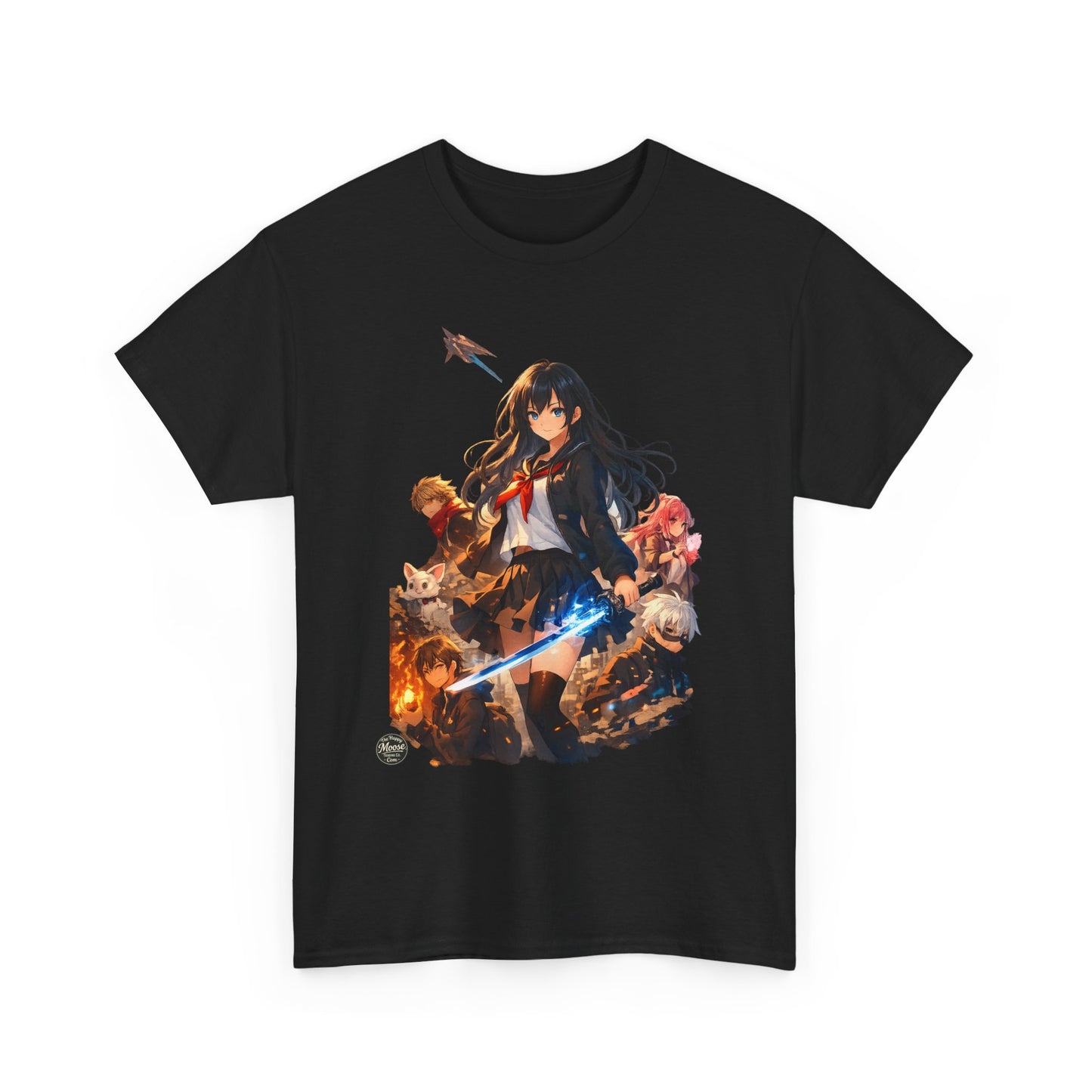 Anime Fantasy Heroine T-Shirt — Sword & Crew Art Tee #E008