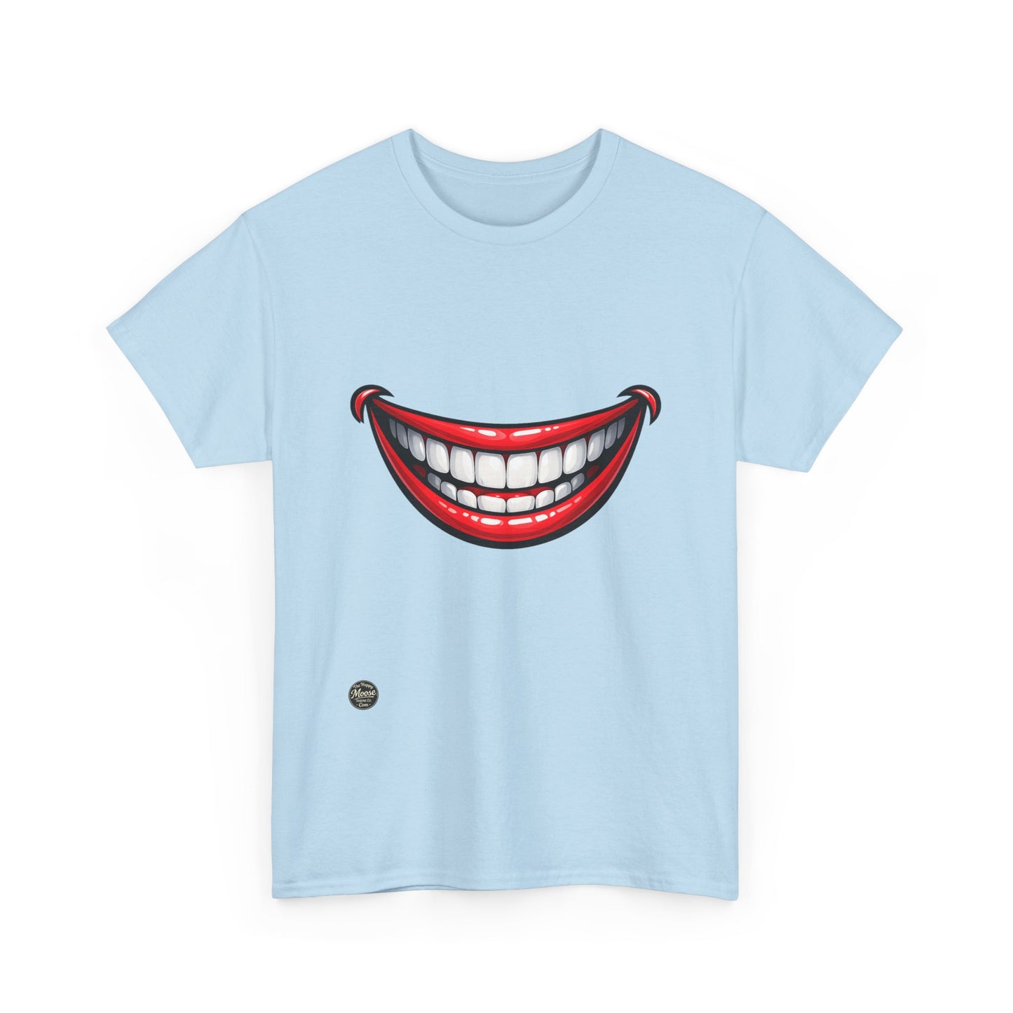 Smiling Joker Mouth Tee — Funny Red Grin Graphic T-Shirt