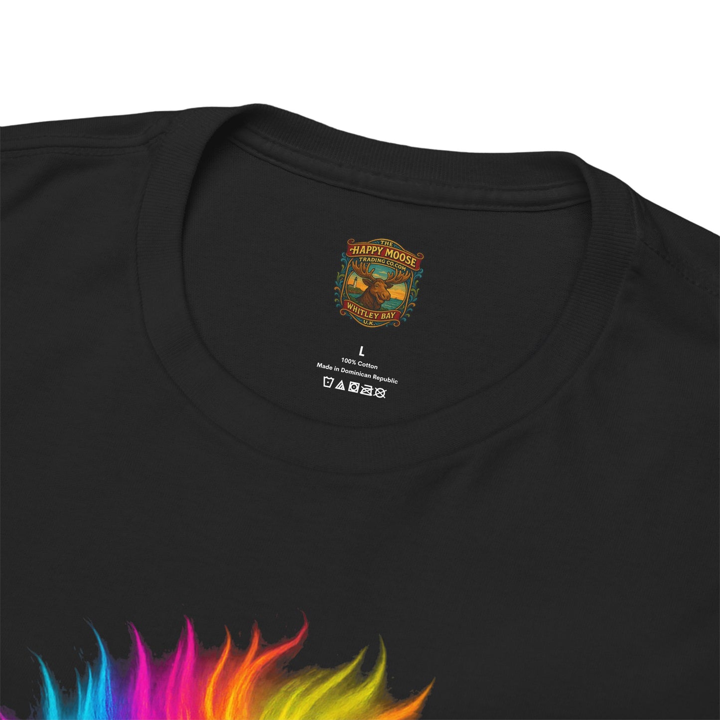 Rainbow Highland Cow T-Shirt — Colourful Neon Graphic Tee