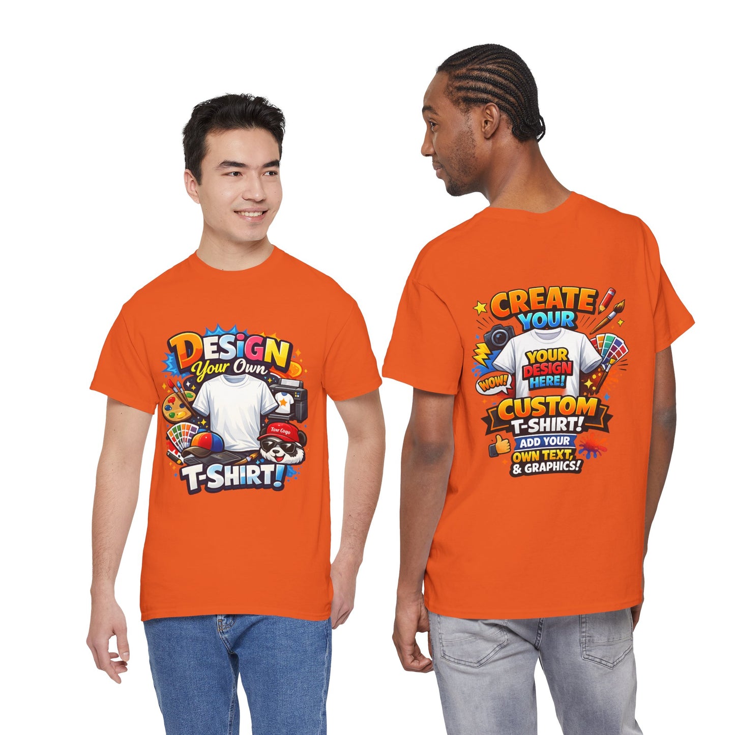 Custom 'Design Your Own' T-Shirt — Personalized Graphic Tee (Front And Rear Print)