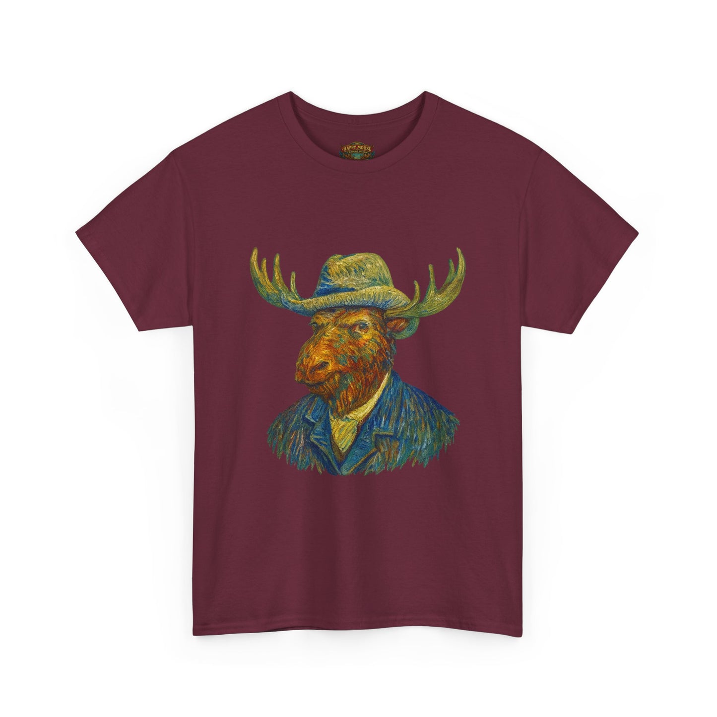Moose Gogh Self-portrait with Straw Hat |  Art Tee