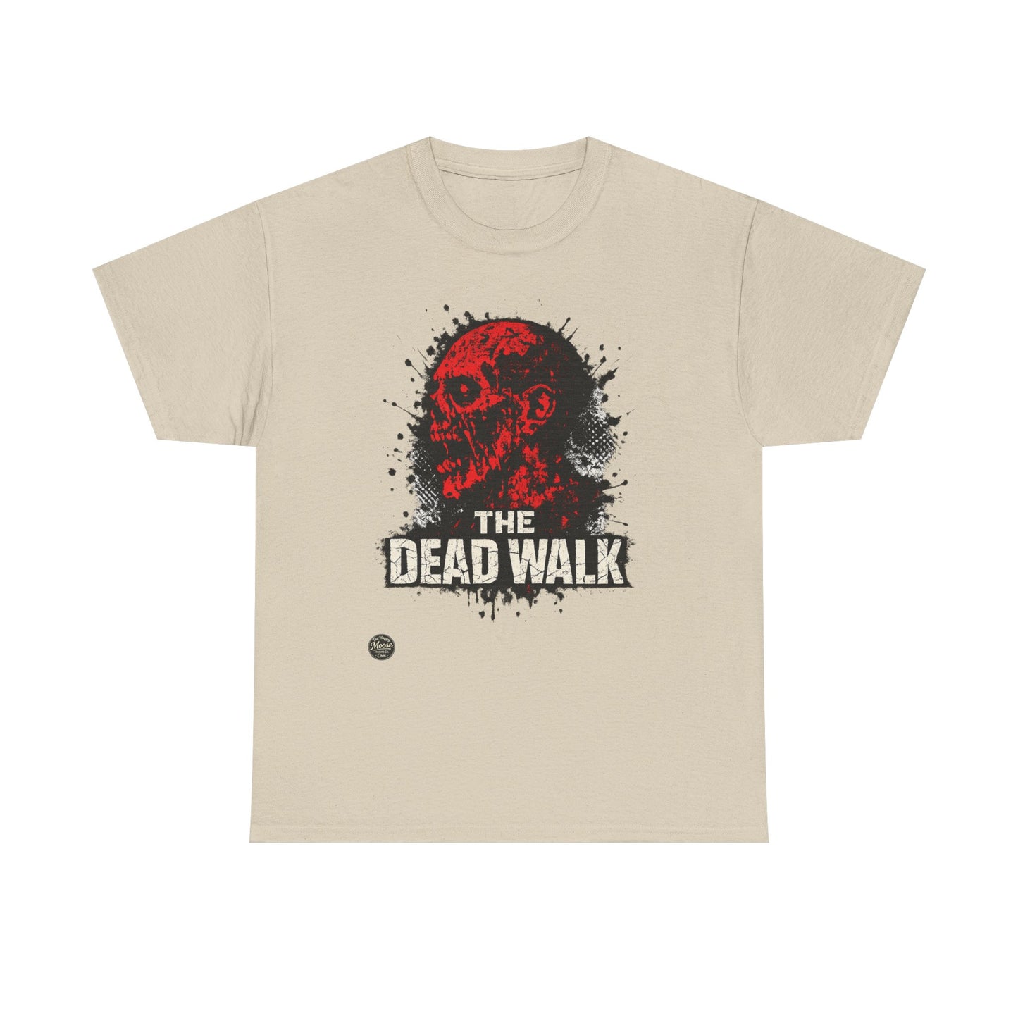 The Dead Walk Horror T-Shirt — Red Zombie Skull Graphic Tee