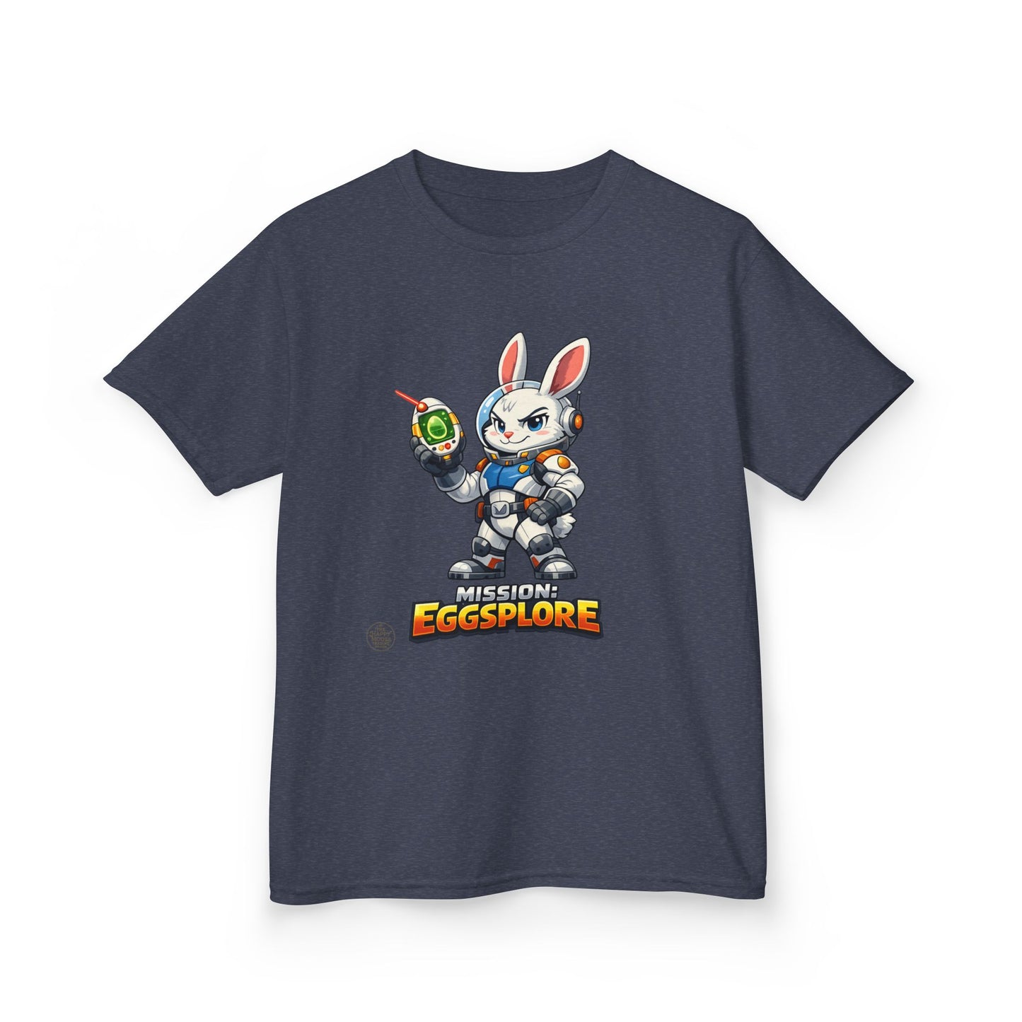 Kids Tee — 'Eggsplore' Bunny Space Explorer Graphic Shirt