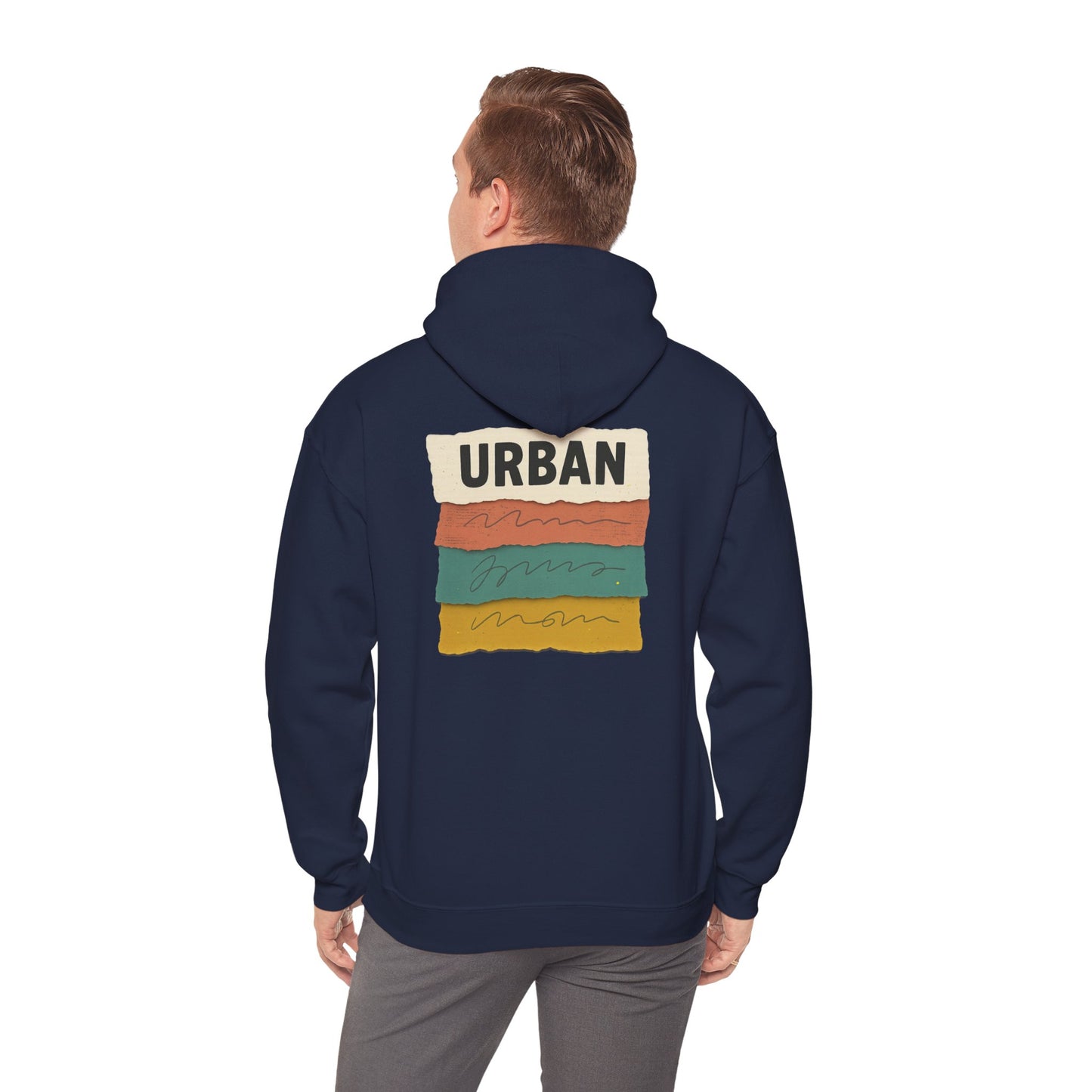 Urban Stripes Hoodie — Retro Color Block Graphic Pullover