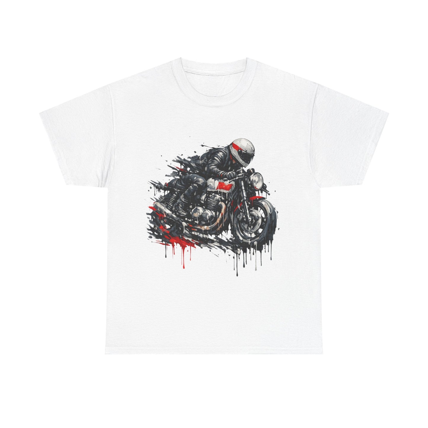 Motorcycle Racer T-Shirt Speed Rider Graphic Drip Street Art Biker Tee EBC09