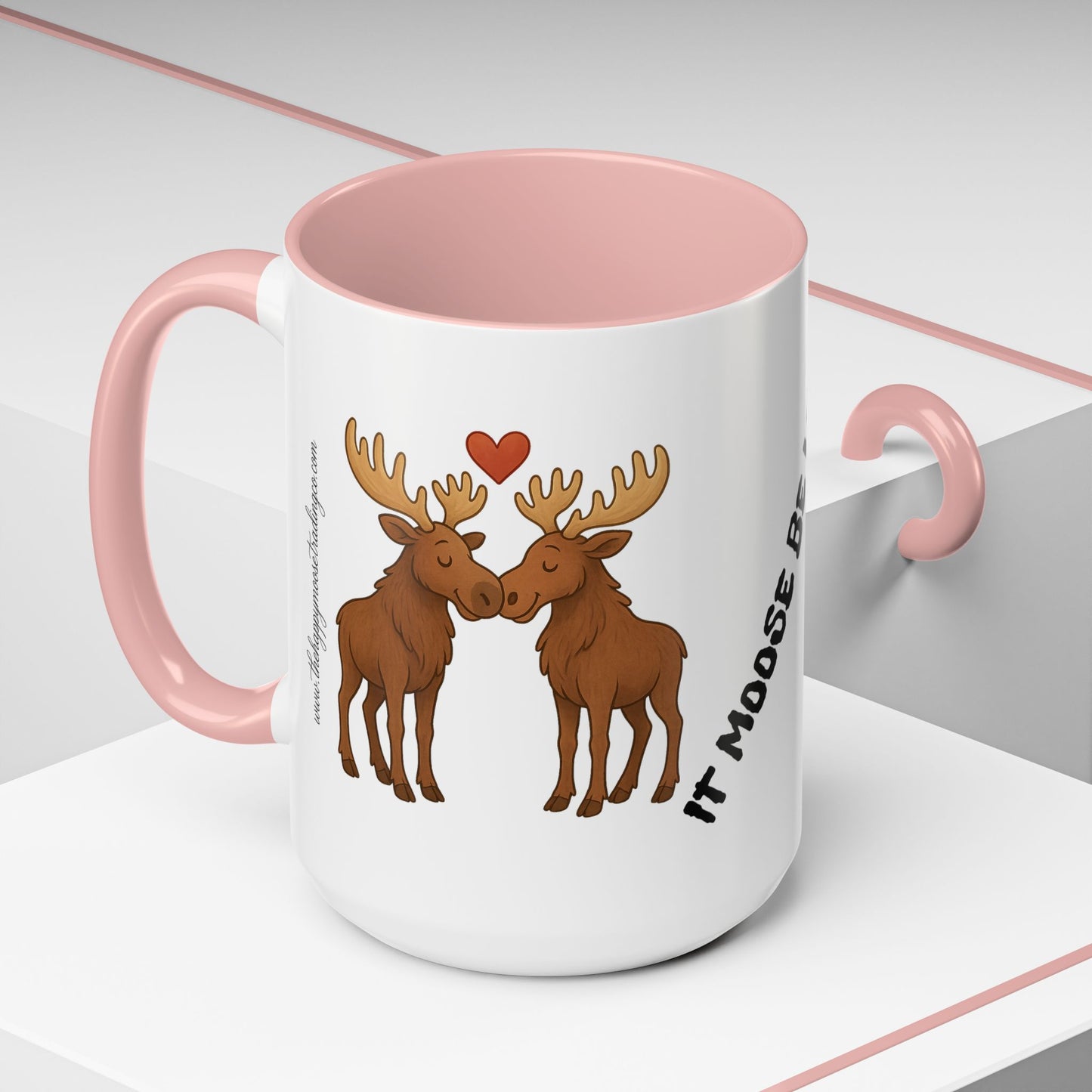 It Moose Be Love Coffee Mug — Cute Romantic Moose Couples Accent Mug (11/15oz)