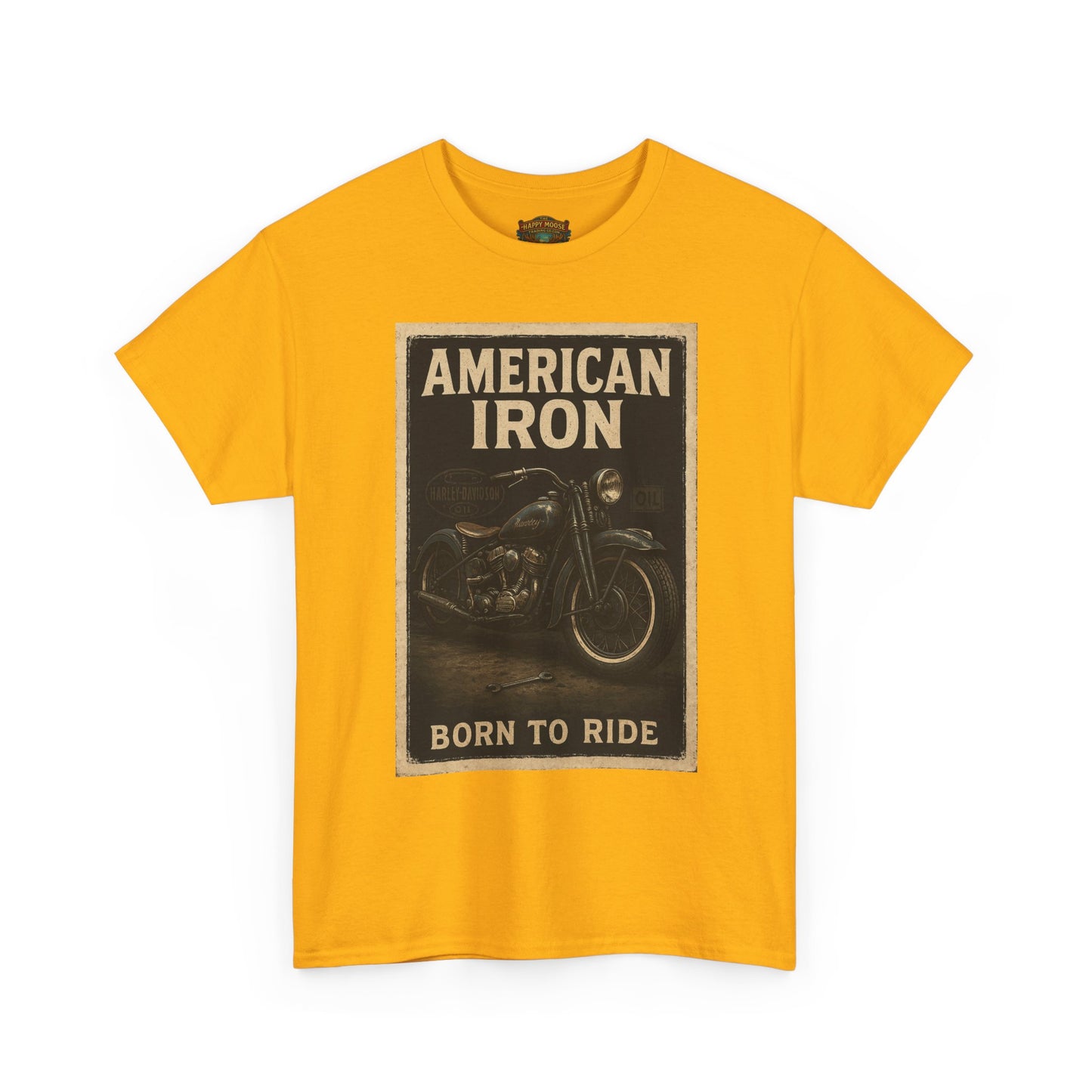 American Iron motorcycle poster Tee | Born to Ride vintage biker graphic T-Shirt