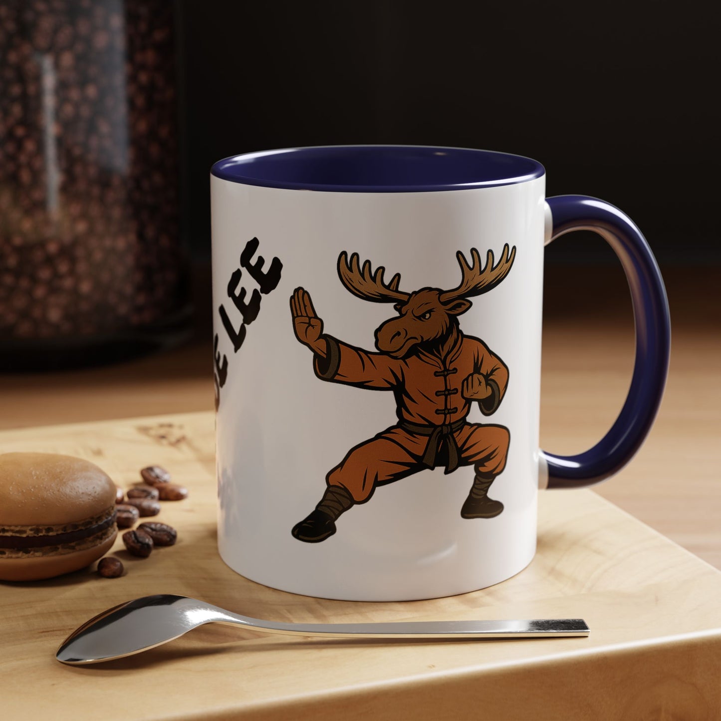 Moose Lee Martial Arts Accent Coffee Mug — Funny Moose Kung Fu 11/15oz