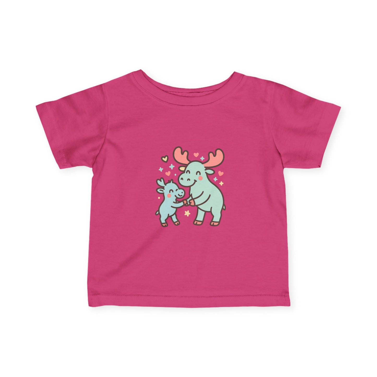 Cute Moose Mom & Baby Infant Tee — Adorable Woodland Family Baby Shirt
