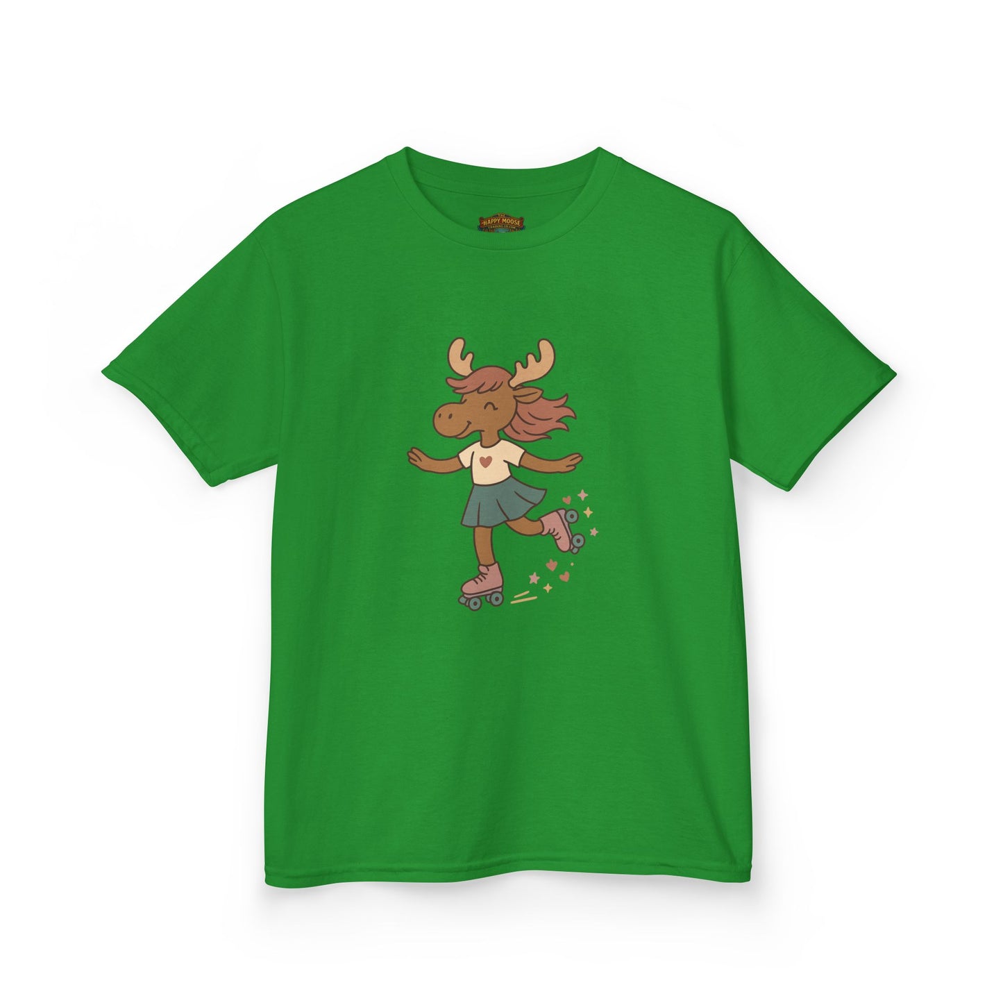 Kids Tee — Cute Roller-Skating Moose Girl Graphic