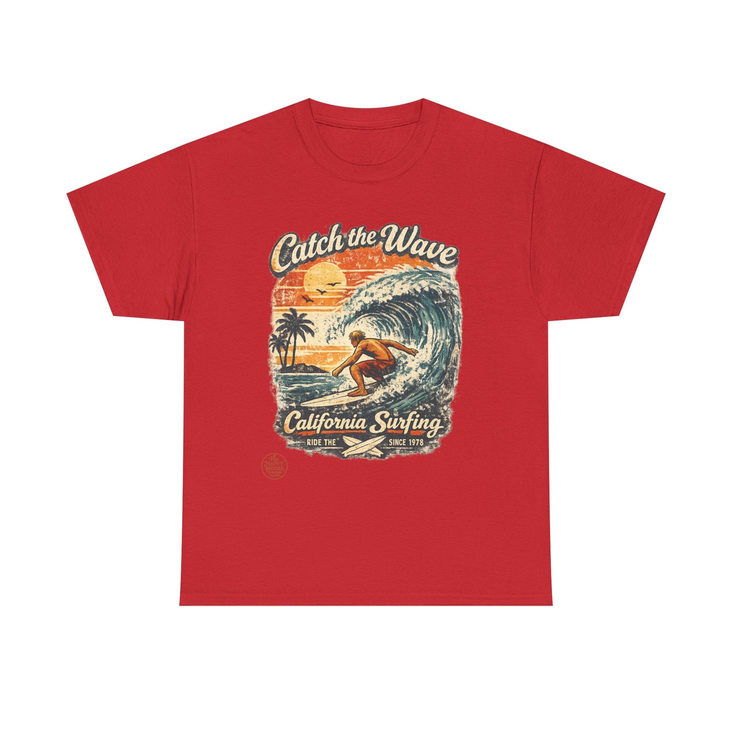 Catch the Wave California Surfing T-Shirt — Retro Beach Surf Tee