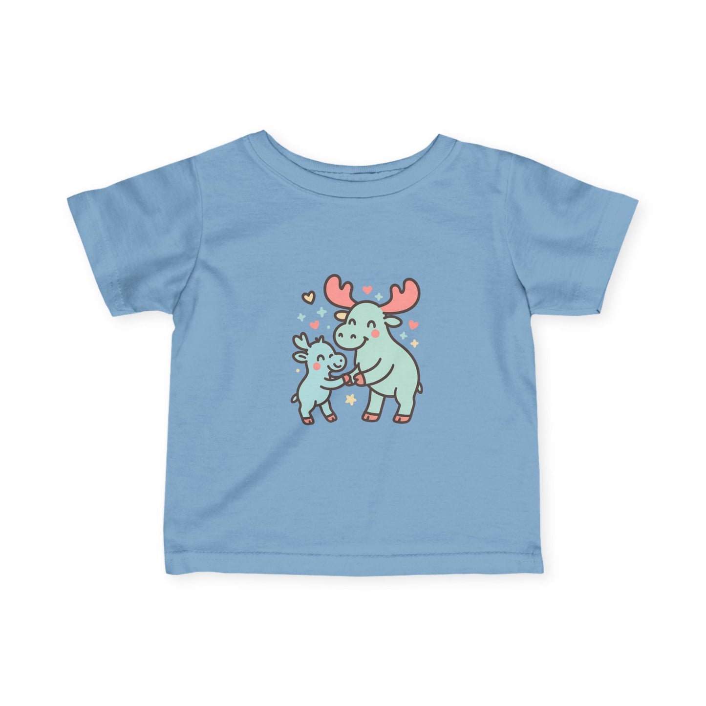 Cute Moose Mom & Baby Infant Tee — Adorable Woodland Family Baby Shirt