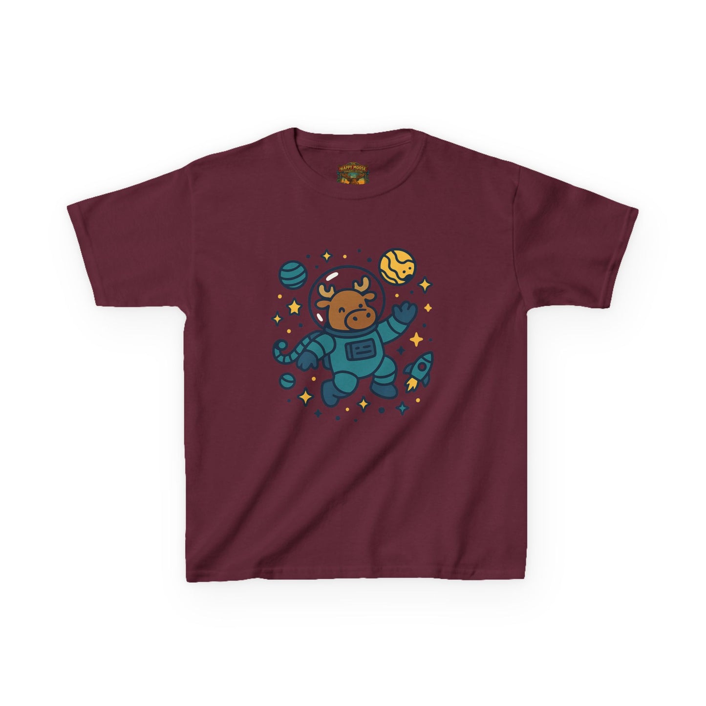 Kids Tee — Cute Astronaut Moose Space Shirt for Children