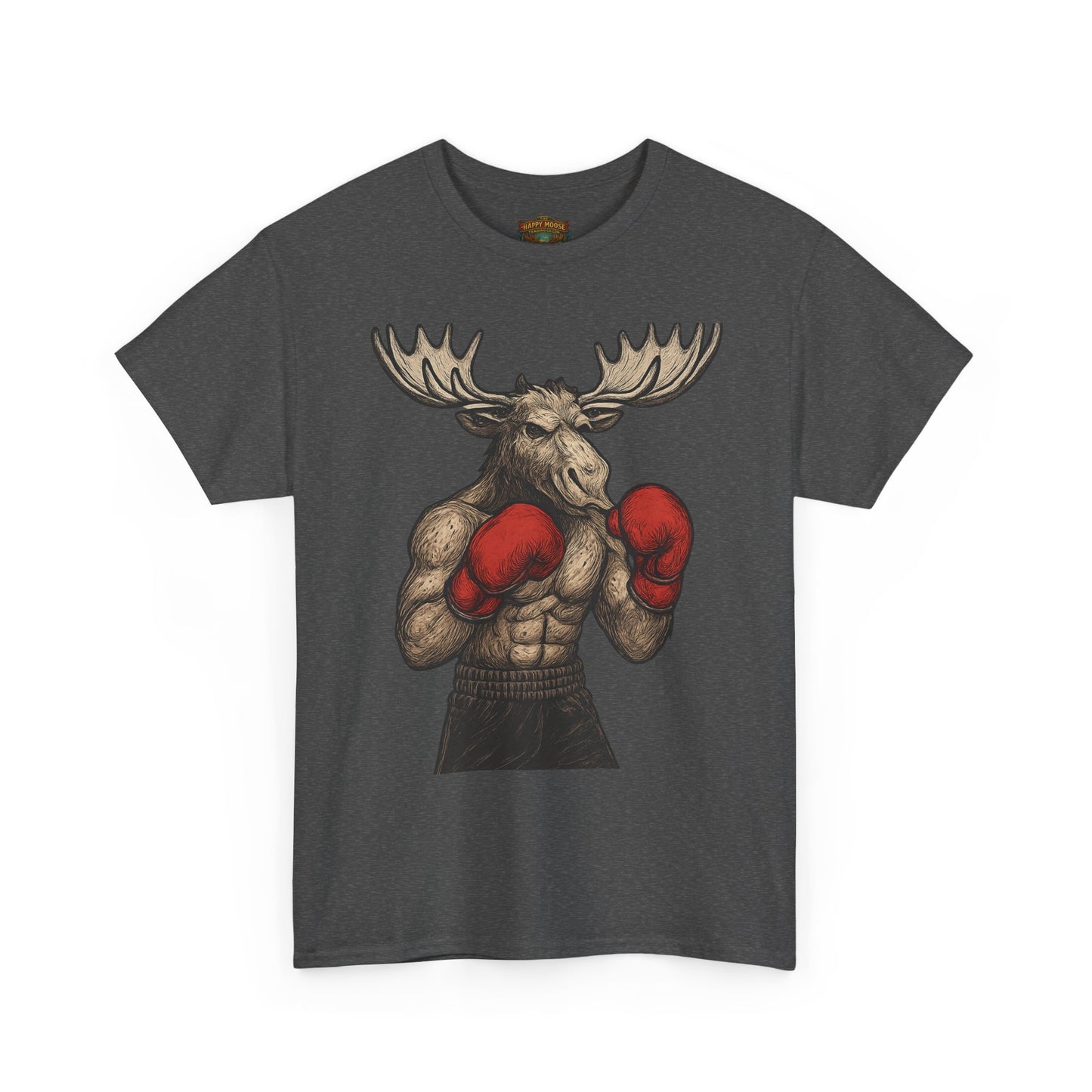Boxing Moose T‑Shirt — Funny Wildlife Gym Tee for Men & Women