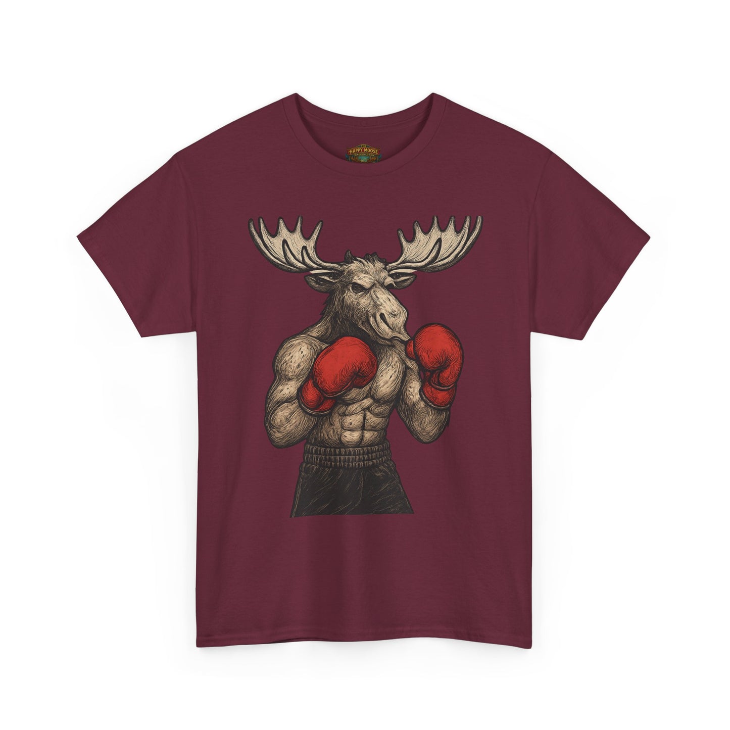 Boxing Moose T‑Shirt — Funny Wildlife Gym Tee for Men & Women