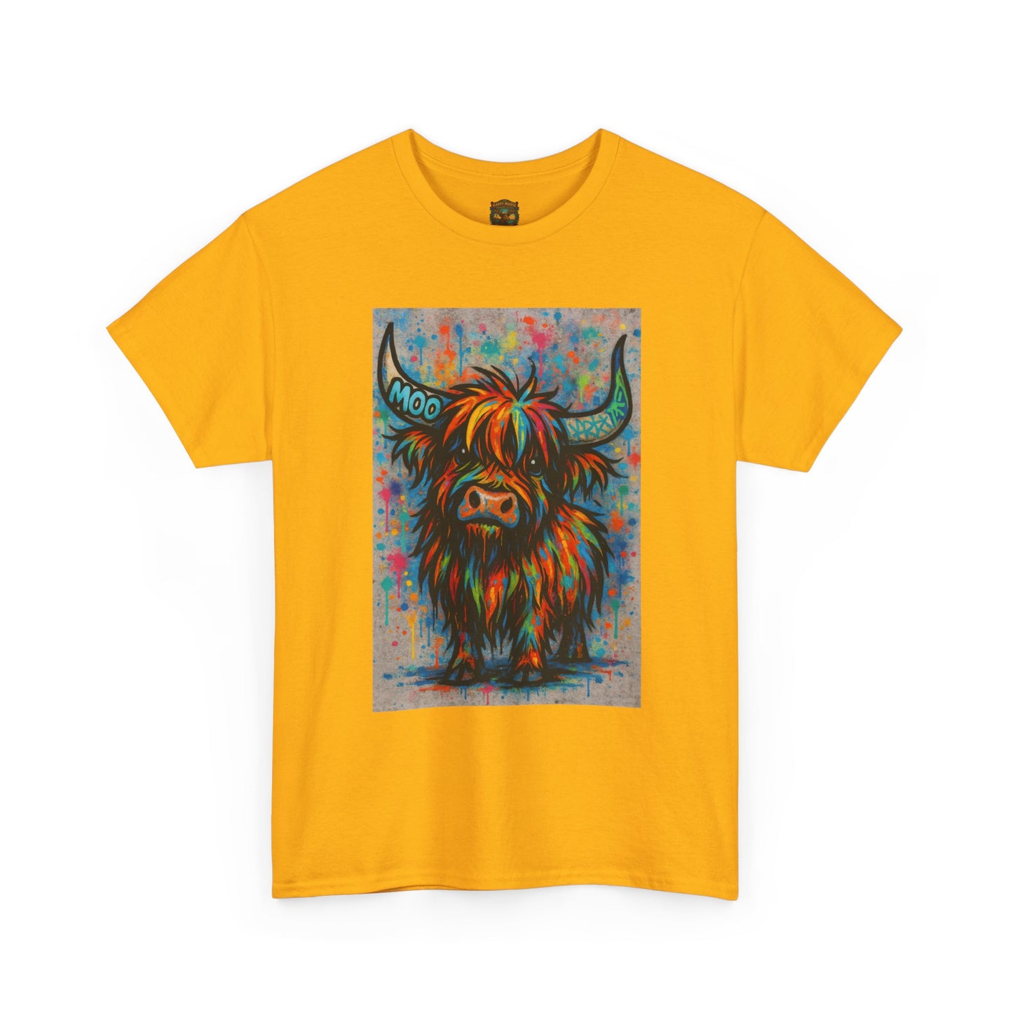 Psychedelic Highland Cow T-Shirt | Retro Rainbow Cow Art 8