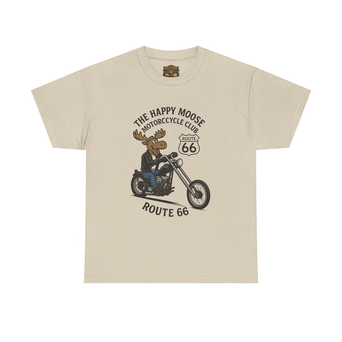 Happy Moose Motorcycle Club Route 66 T-Shirt | Moose Biker Tee