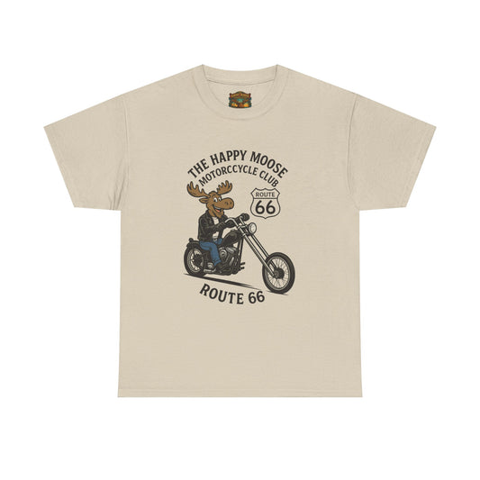 Happy Moose Motorcycle Club Route 66 T-Shirt | Moose Biker Tee