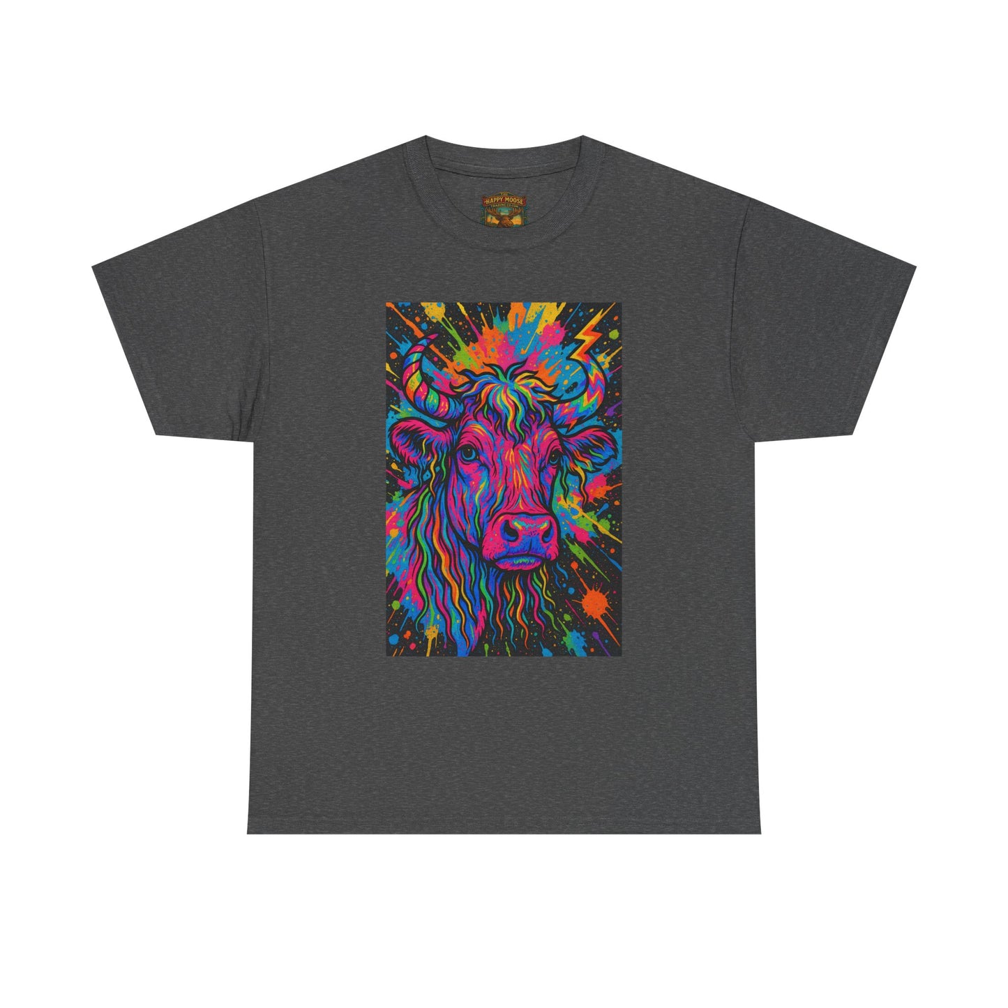 Psychedelic Highland Cow T-Shirt | Retro Rainbow Cow Art 4
