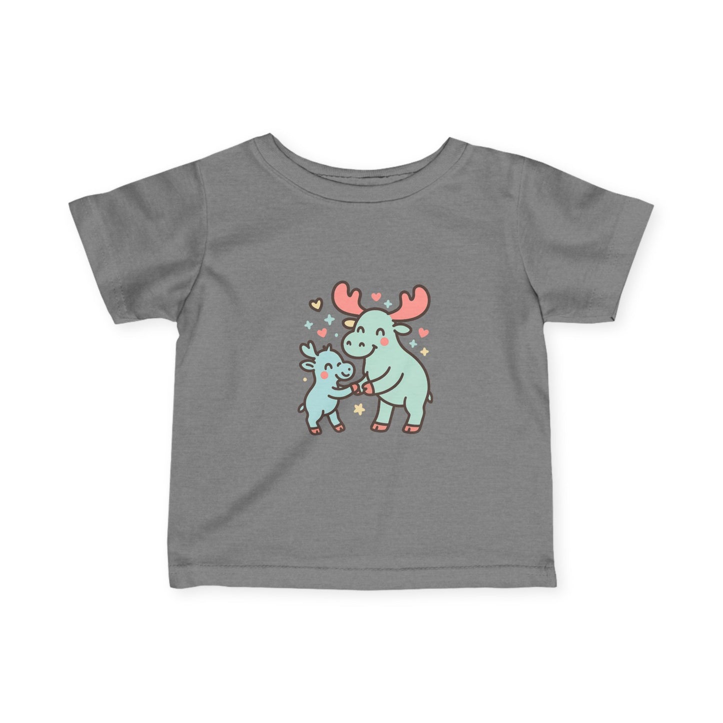 Cute Moose Mom & Baby Infant Tee — Adorable Woodland Family Baby Shirt