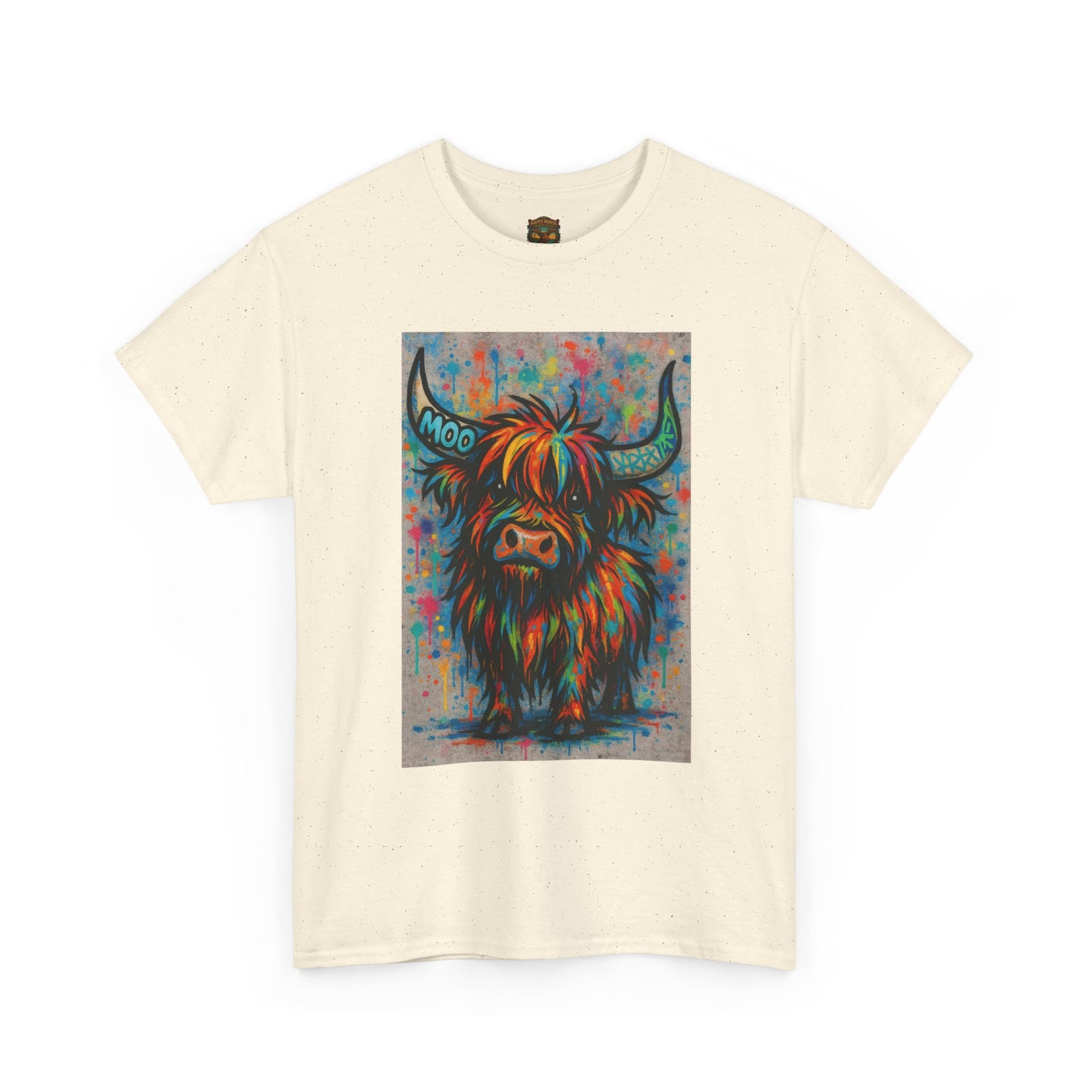 Psychedelic Highland Cow T-Shirt | Retro Rainbow Cow Art 8