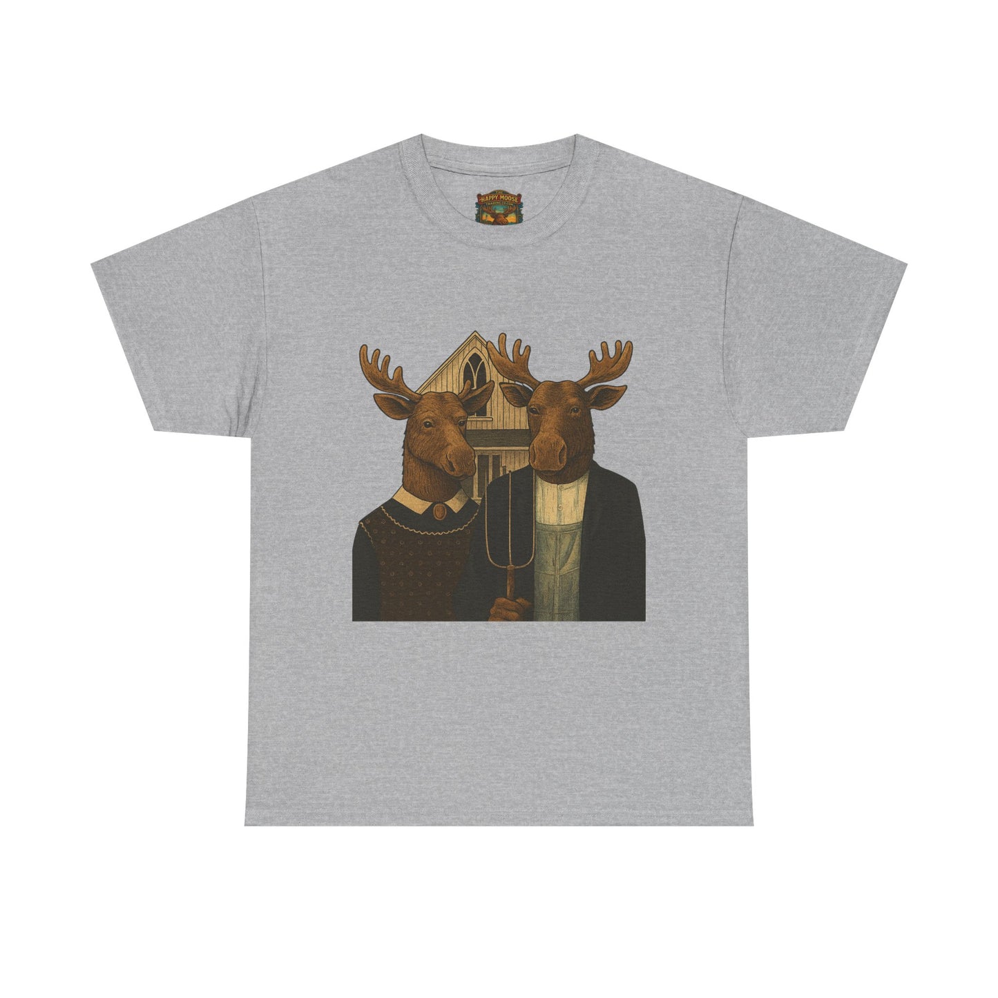 Moose Portrait T-Shirt — Vintage Animal Couple Graphic Tee
