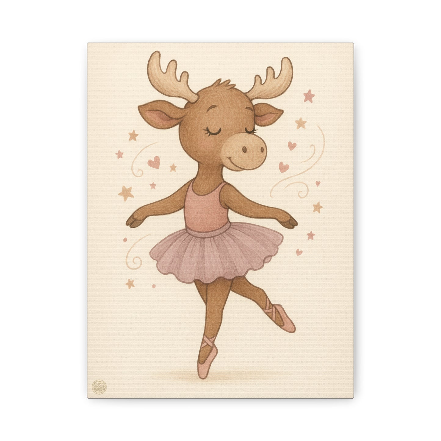 Ballet Moose Nursery Canvas — Cute Ballerina Animal Wall Art