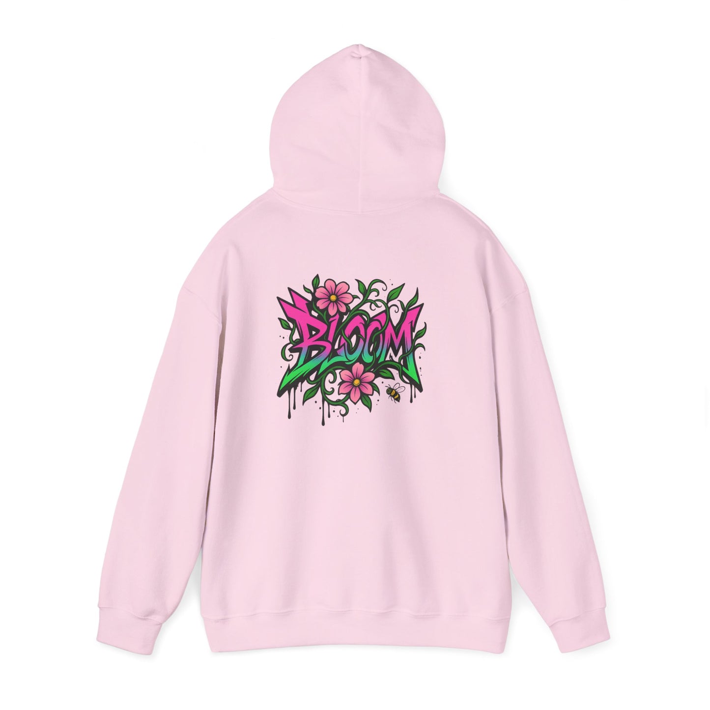 Bloom Floral Graffiti Hoodie — Women's Urban Streetwear Flower Graphic Hooded Sweatshirt