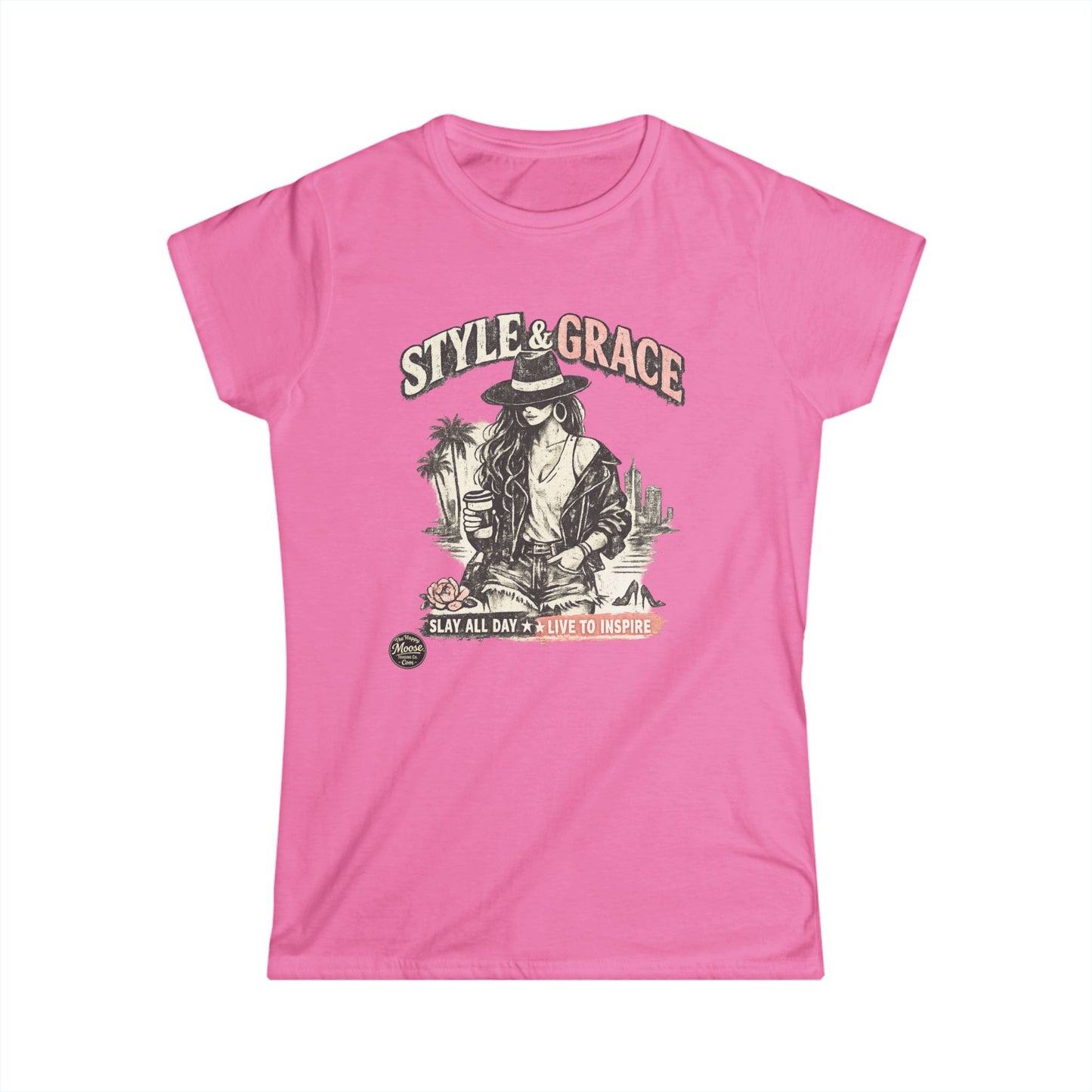 Style & Grace Women's Tee — Retro Western Graphic Shirt ("Play All Day") #E