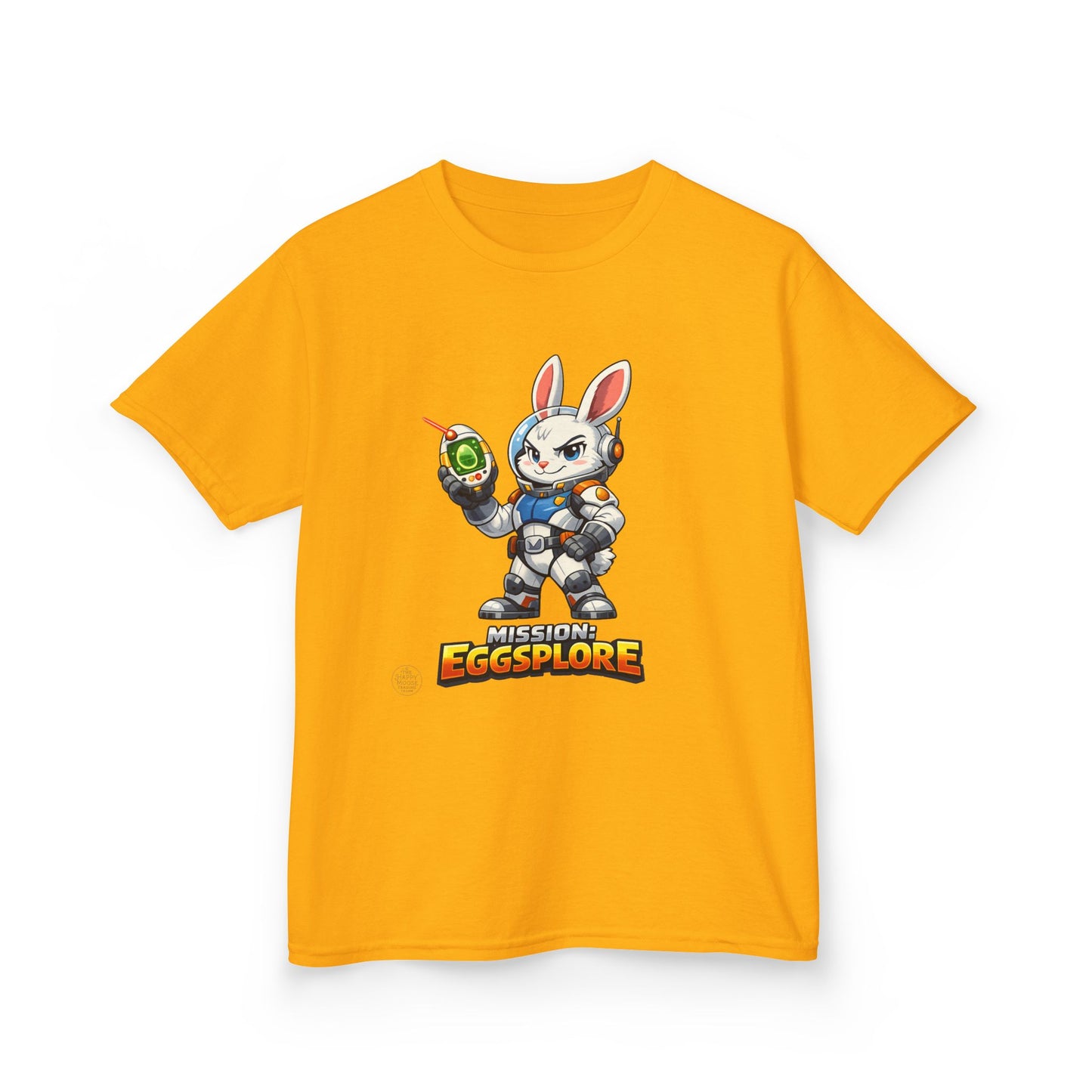 Kids Tee — 'Eggsplore' Bunny Space Explorer Graphic Shirt