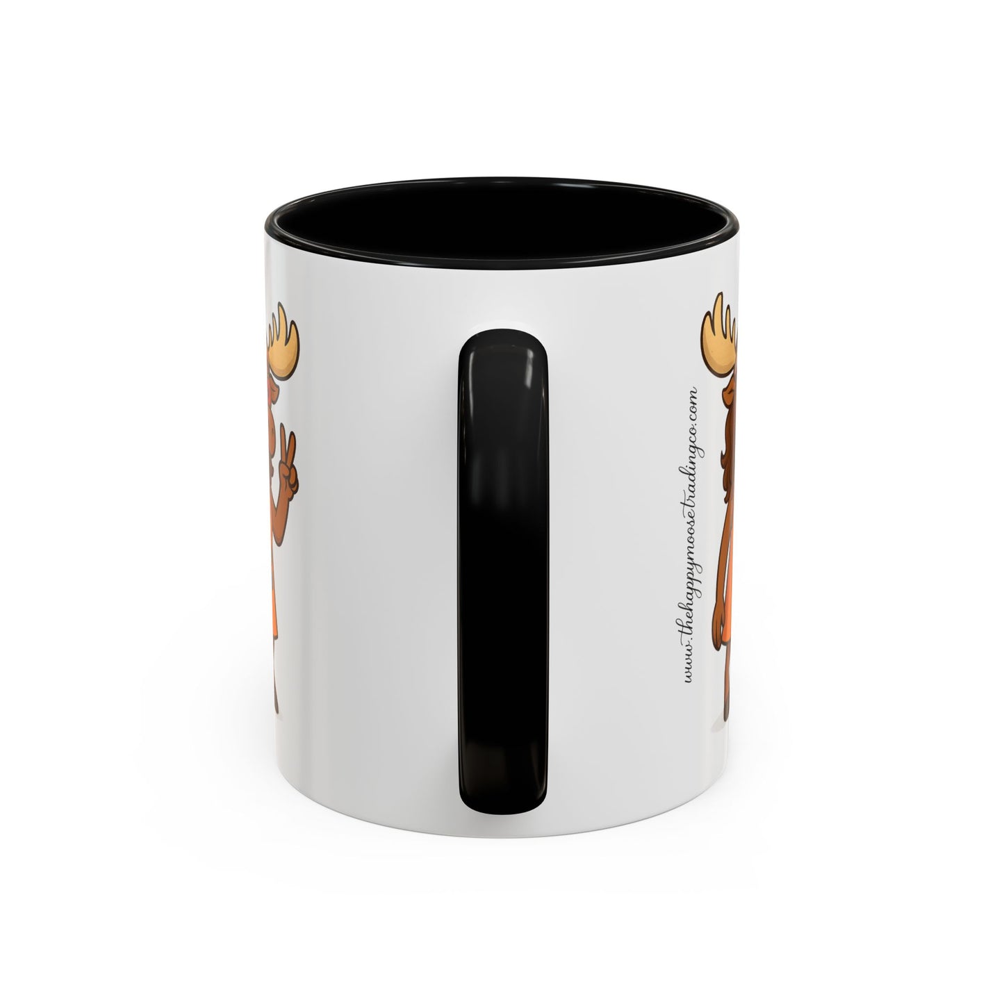 Hippie Moose Coffee Mug — Peace Sign Retro Moose Accent Mug (11/15oz)