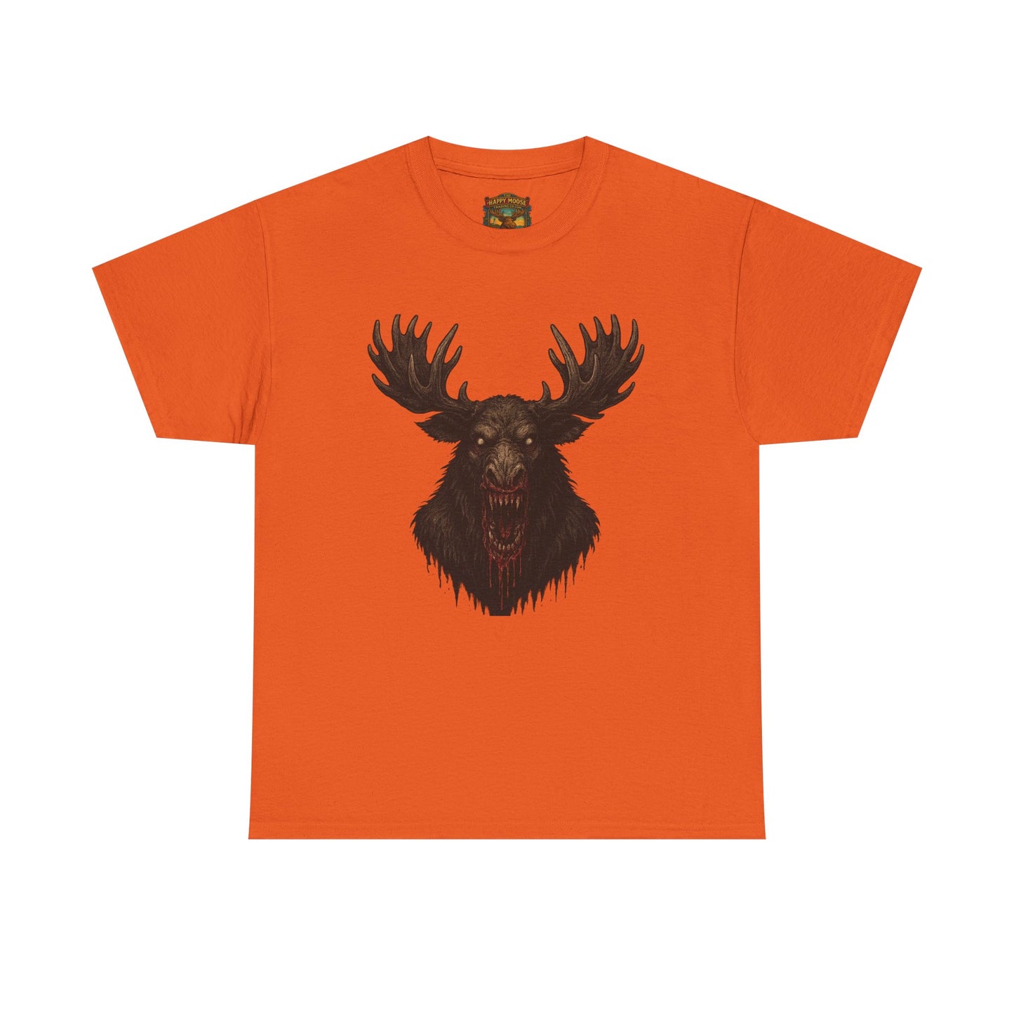 Moose Skull Graphic Tee — Dark Forest Horror Antler Shirt