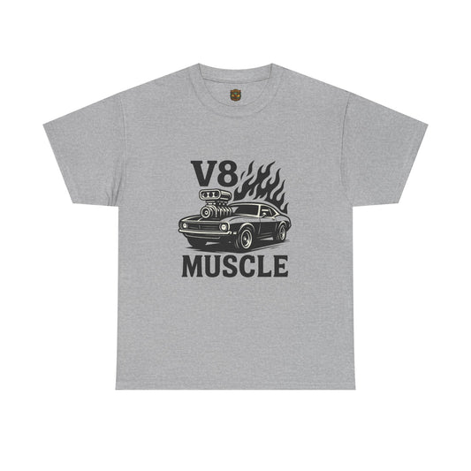 V8 Muscle Car T-Shirt — Retro Hot Rod Graphic Tee for Car Enthusiasts