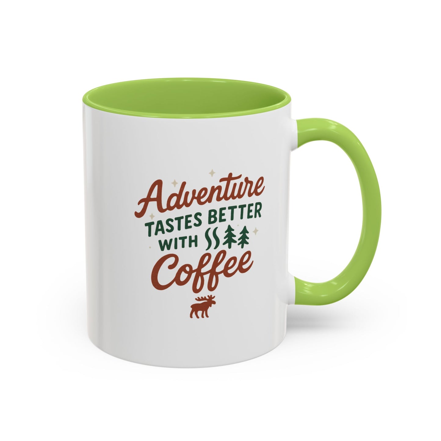 Adventure Tastes Better With Coffee Mug — "Adventure Tastes Better with Coffee" Rustic Outdoor Camper Gift (11/15oz)