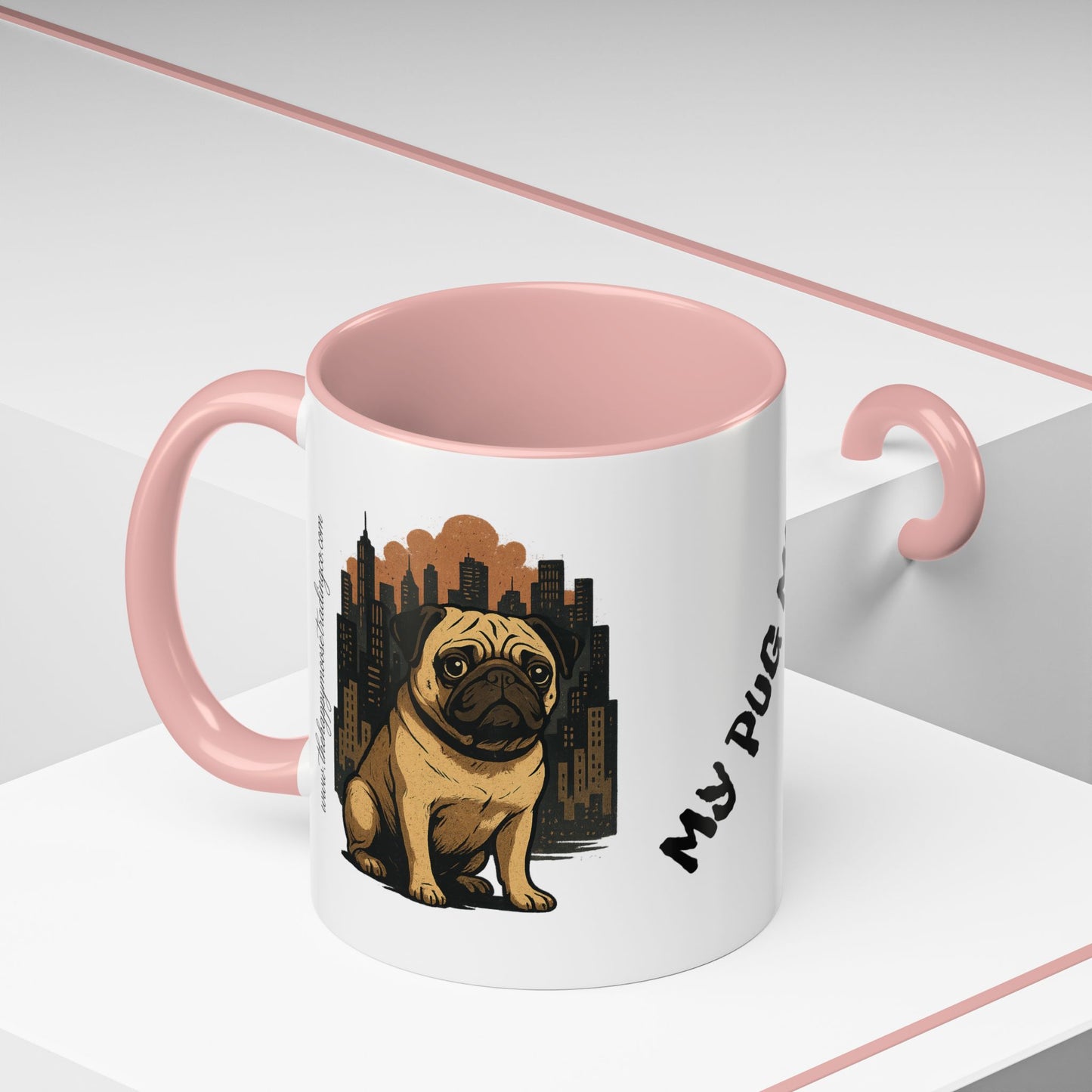 My Pug Mug Coffee Mug — Rustic Mountain Sunset Design