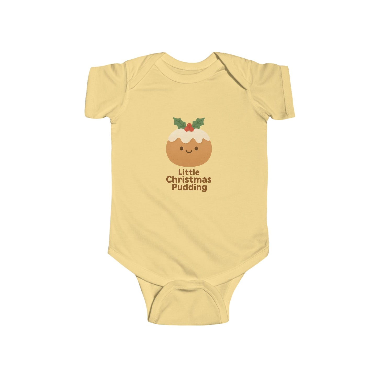 Baby Bodysuit — Cute 'Little Christmas Pudding' Holiday Onesie