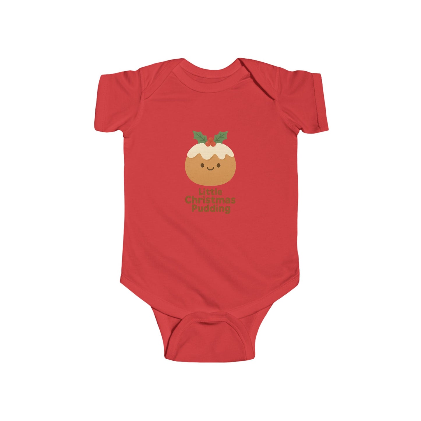 Baby Bodysuit — Cute 'Little Christmas Pudding' Holiday Onesie