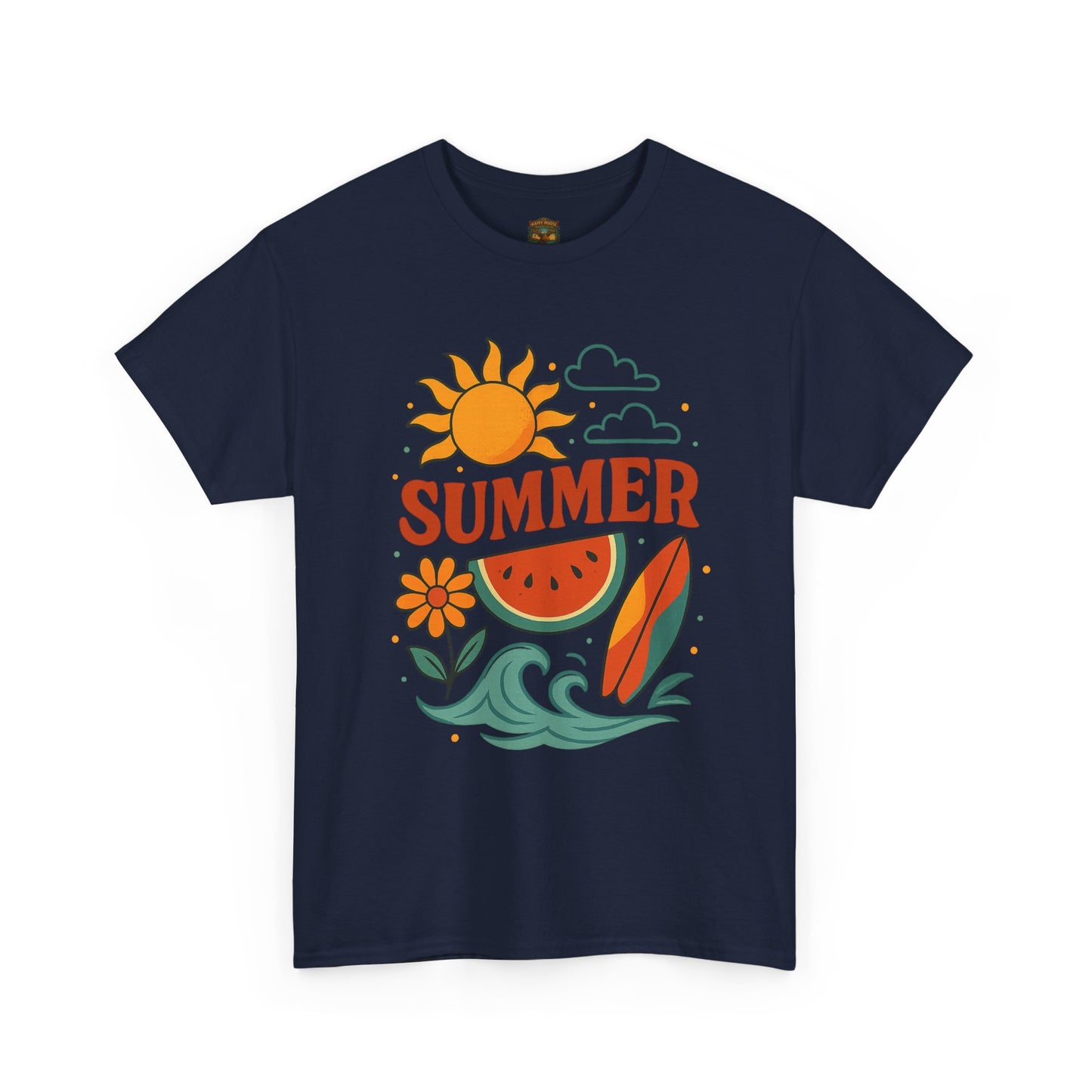 Summer Beach Tee | Surf Waves Palm Tree Graphic