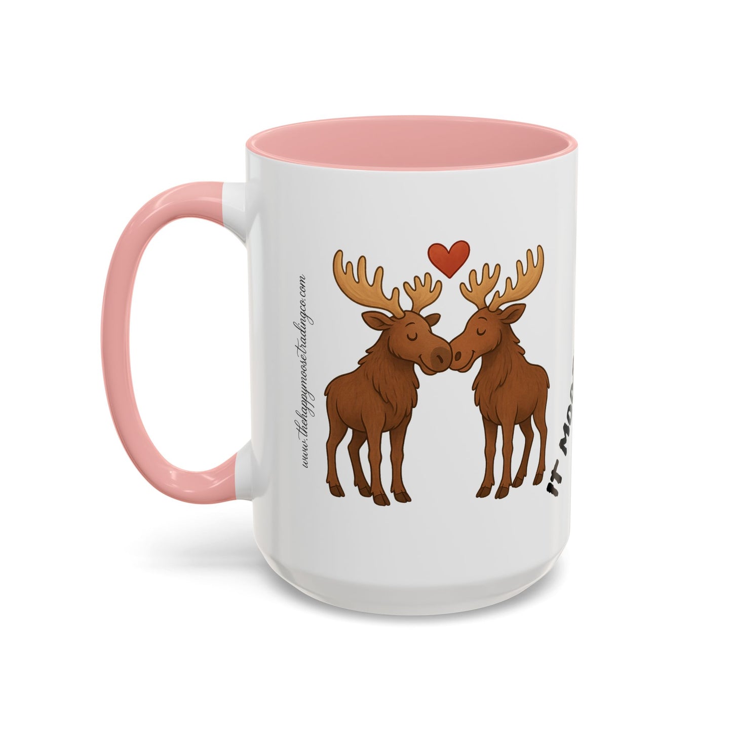 It Moose Be Love Coffee Mug — Cute Romantic Moose Couples Accent Mug (11/15oz)