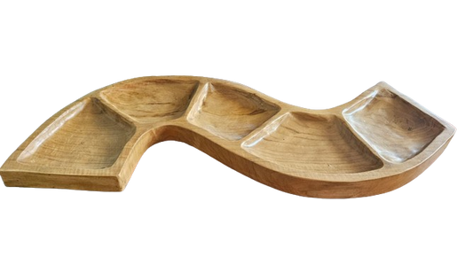 Schlangenförmige Teakholzschale