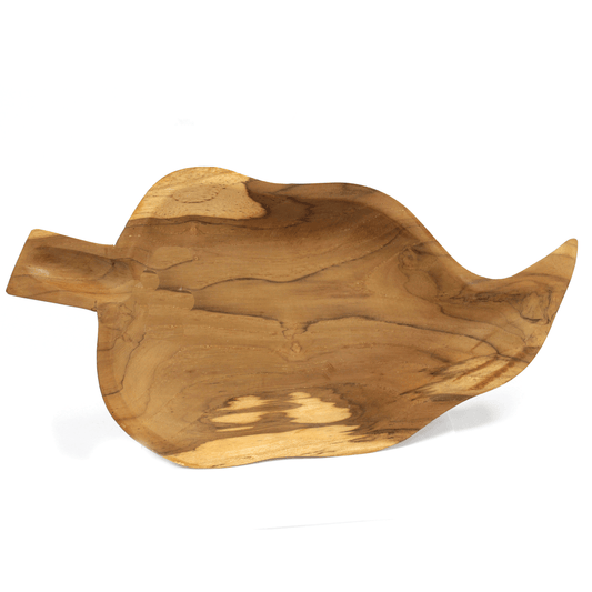 Schale in Blattform aus Teakholz – ca. 32 cm