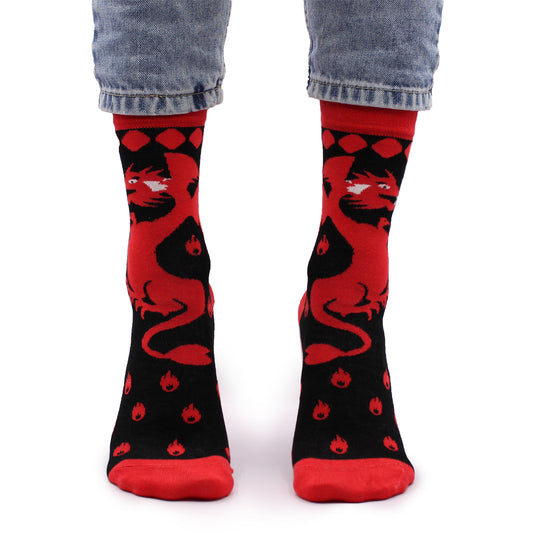 Hop Hare Bamboo Socks M/L - Red Dragons