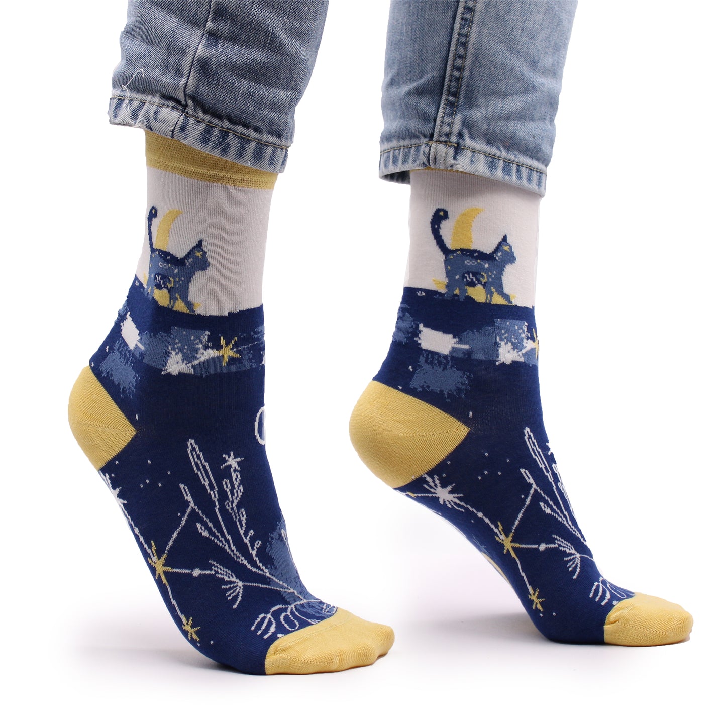Hop Hare Bamboo Socks M/L - Midnight Cat