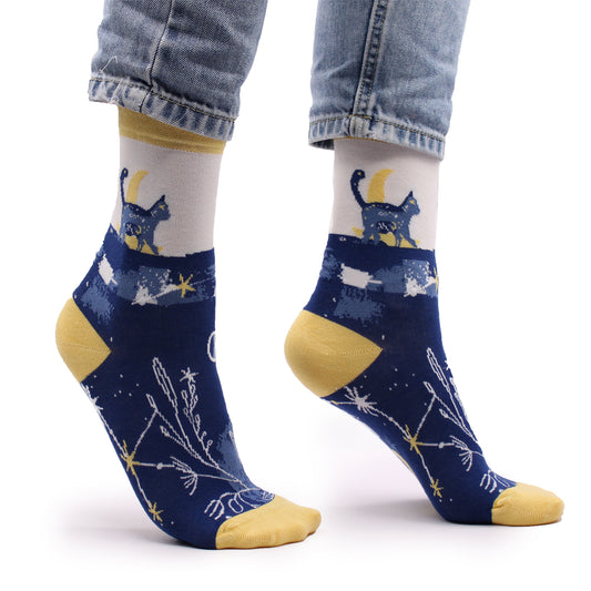 Hop Hare Bamboo Socks M/L - Midnight Cat