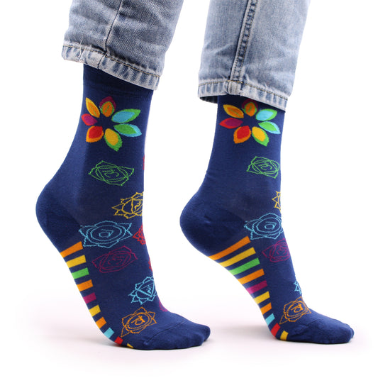 Hop Hare Bamboo Socks M/L - Rainbow Chakra