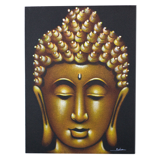 Buddha Painting - Gold Sand Finish. Sizes: H:80 W:60 D:3cm&nbsp;
