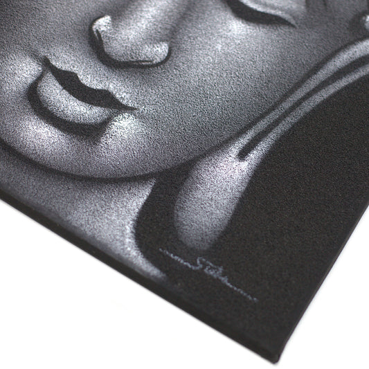 Buddha Painting - Grey Sand Finish. Sizes: H:80 W:60 D:3cm&nbsp;