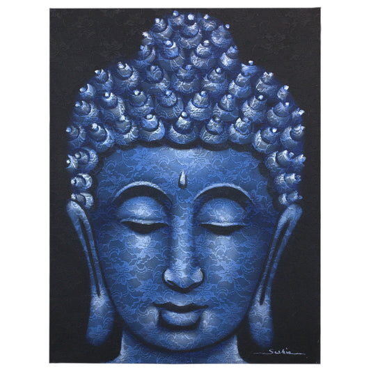 Buddah Painting - Blue Brocade Detail. Sizes: H:80 W:60 D:3cm&nbsp;