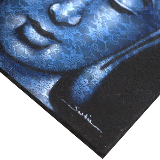 Buddah Painting - Blue Brocade Detail. Sizes: H:80 W:60 D:3cm&nbsp;